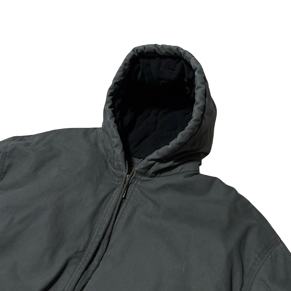 Wolverine Men's Lined Canvas Hooded Jacket Zip Up Green Detroit Size XL 29 x 29 - Picture 6 of 7